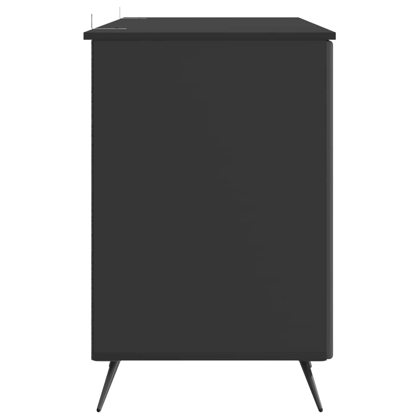 Bureau 142,5 x 50 x 75 cm noir bois d'ingénierie – modèle 6 – vue de dos