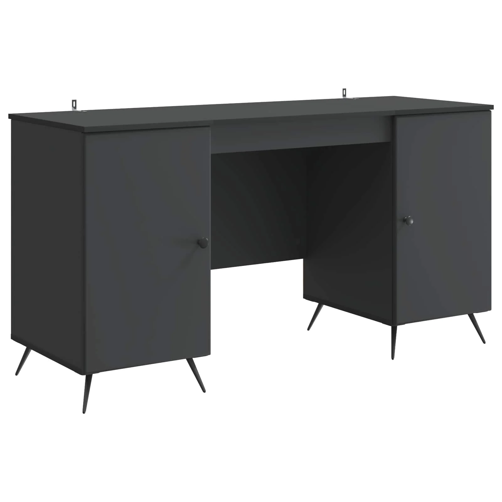 Bureau 142,5 x 50 x 75 cm noir bois d'ingénierie – modèle 6 – vue de côté