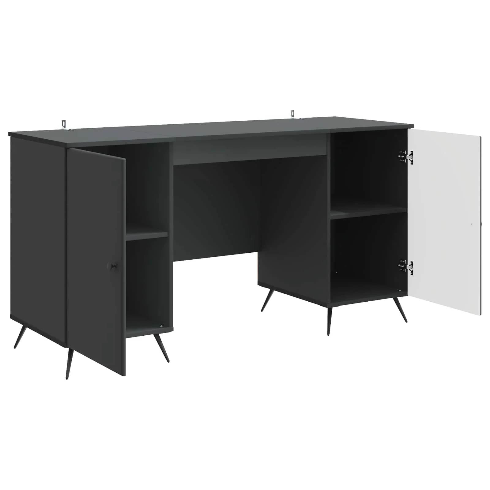Bureau 142,5 x 50 x 75 cm noir bois d'ingénierie – modèle 6 – vue en situation