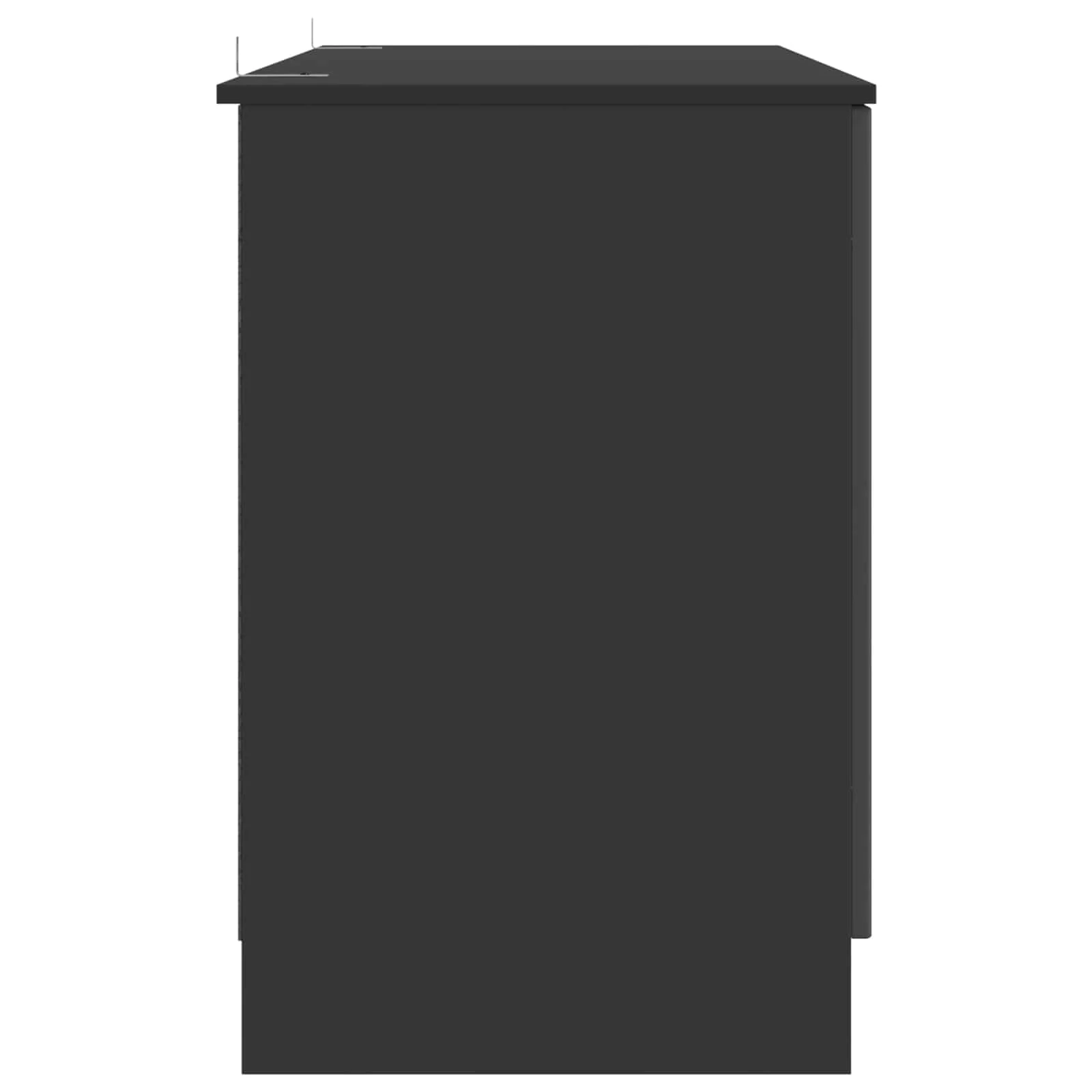 Bureau 142,5 x 50 x 75 cm noir bois d'ingénierie – modèle 7 – vue de dos