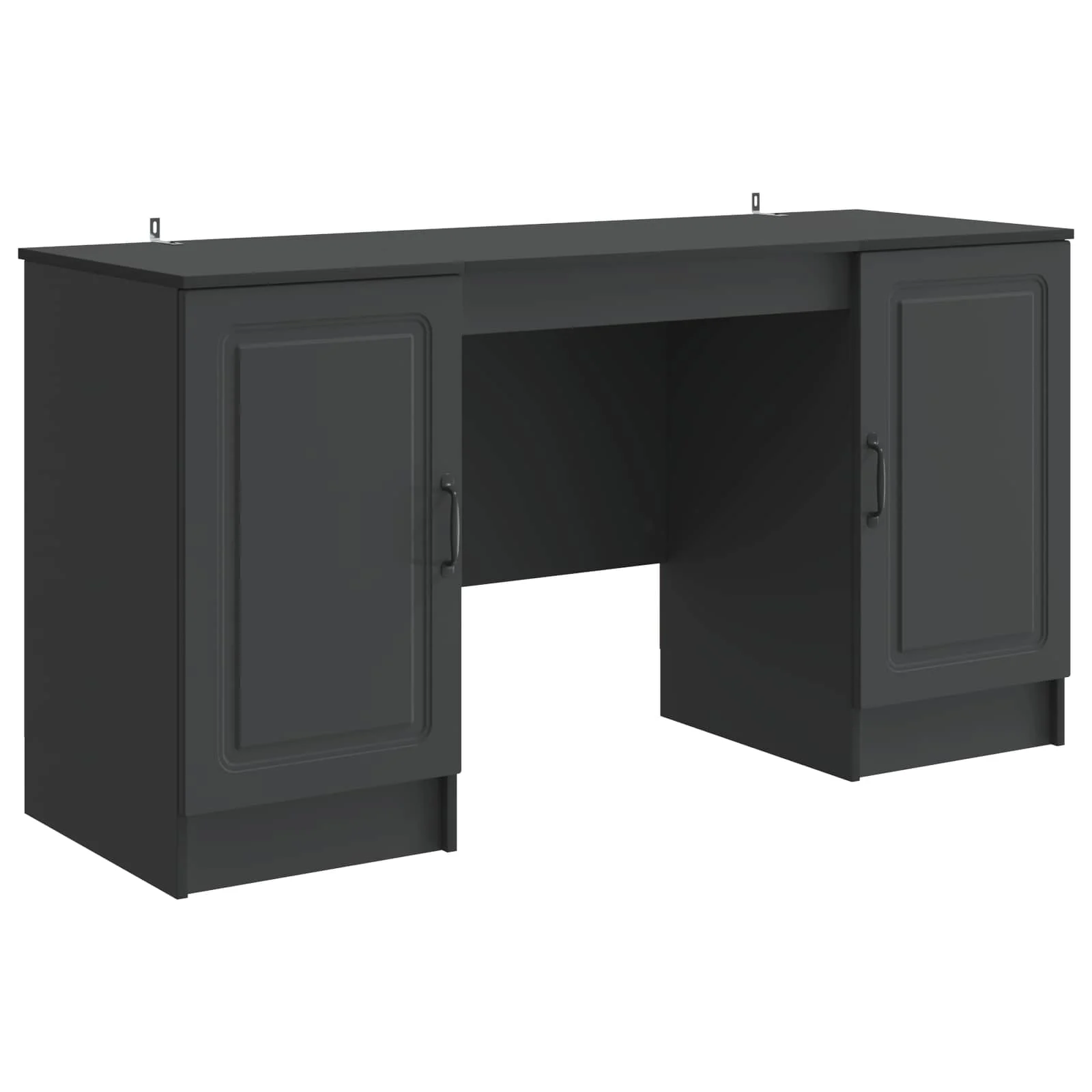 Bureau 142,5 x 50 x 75 cm noir bois d'ingénierie – modèle 7 – vue de côté