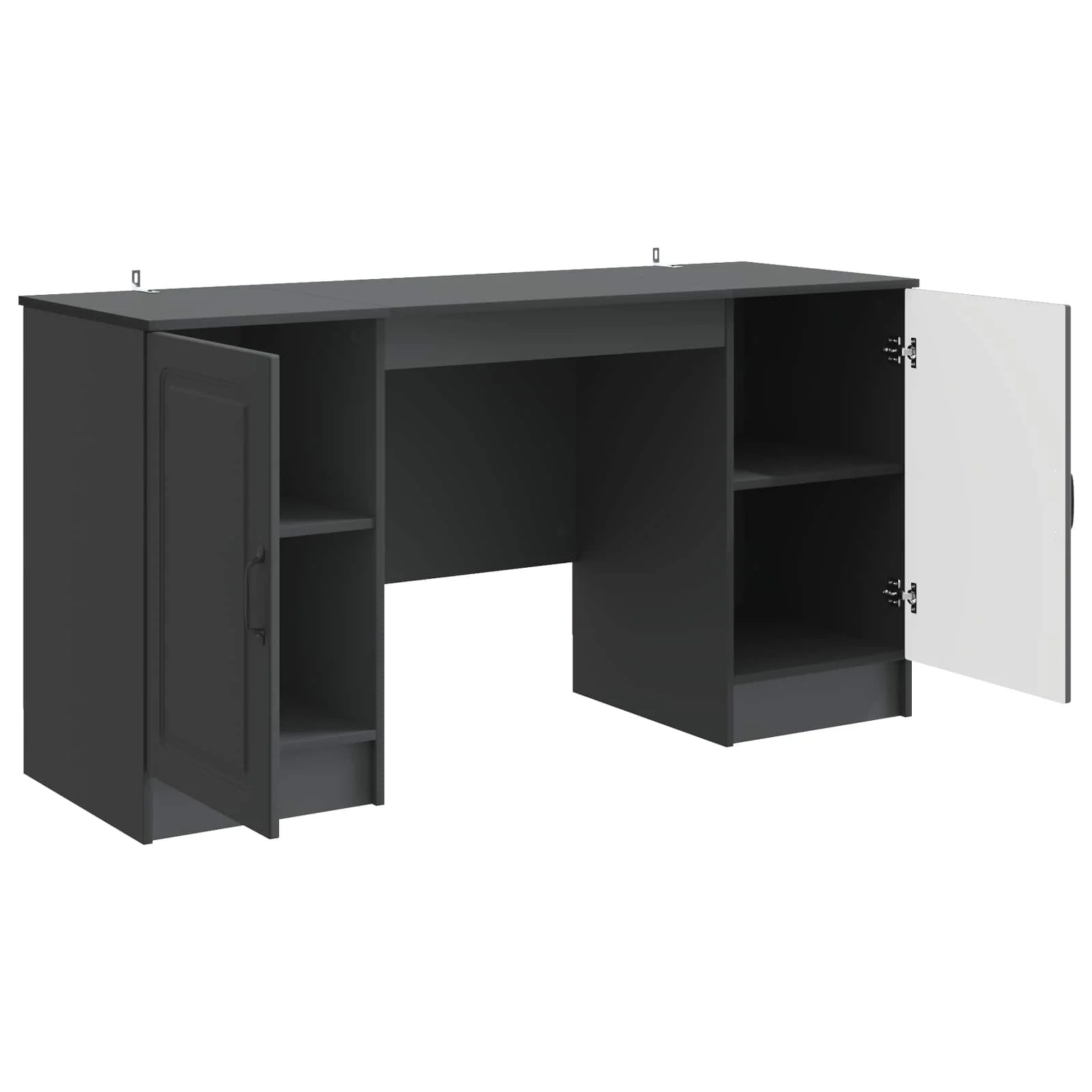 Bureau 142,5 x 50 x 75 cm noir bois d'ingénierie – modèle 7 – vue en situation