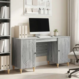 Bureau 142,5 x 50 x 75 cm sonoma gris bois d'ingénierie – modèle 2 – vue d’ensemble