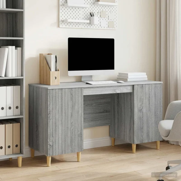 Bureau 142,5 x 50 x 75 cm sonoma gris bois d'ingénierie – modèle 4 – vue d’ensemble