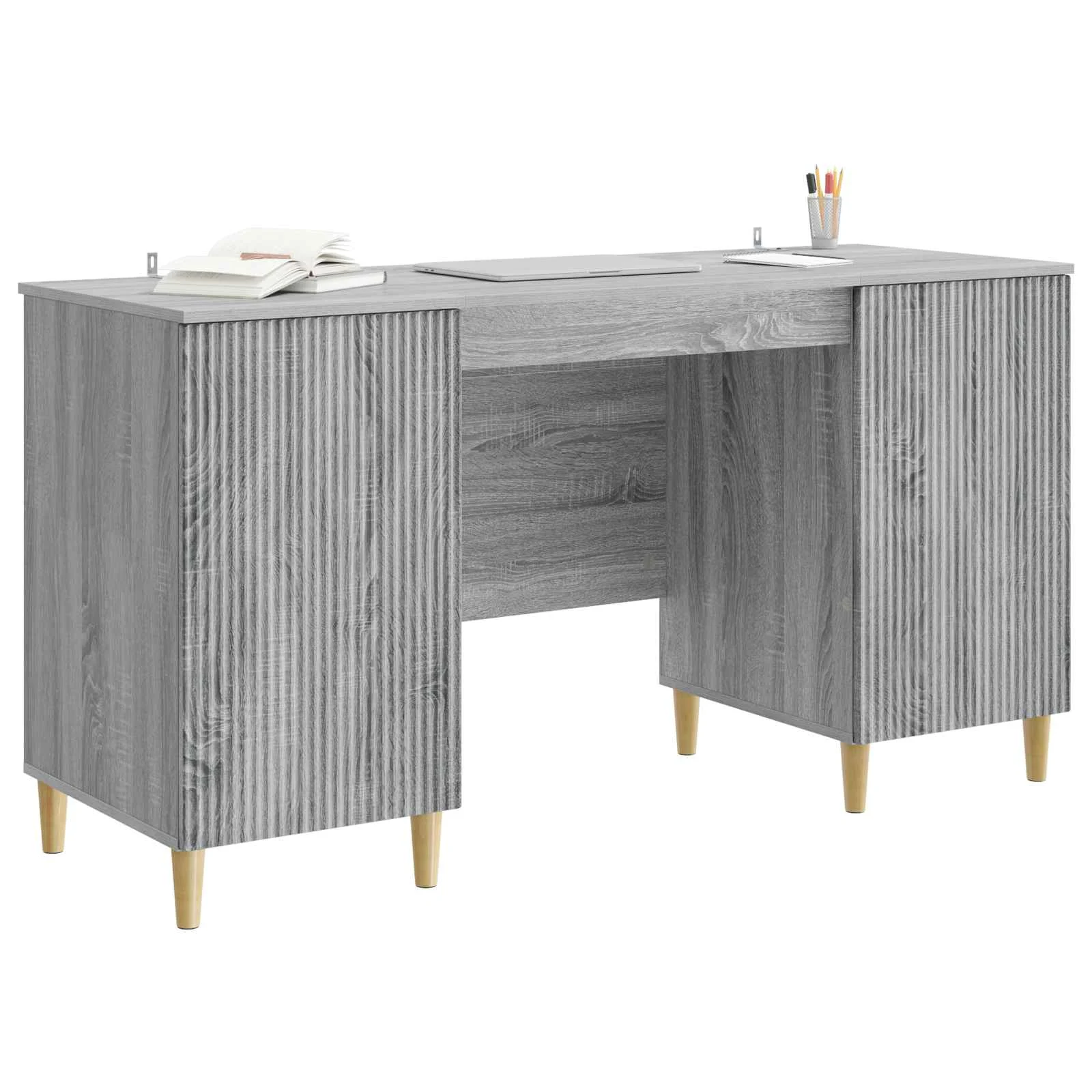 Bureau 142,5 x 50 x 75 cm sonoma gris bois d'ingénierie – modèle 4 – vue de détail