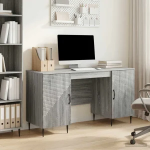 Bureau 142,5 x 50 x 75 cm sonoma gris bois d'ingénierie – modèle 5 – vue d’ensemble