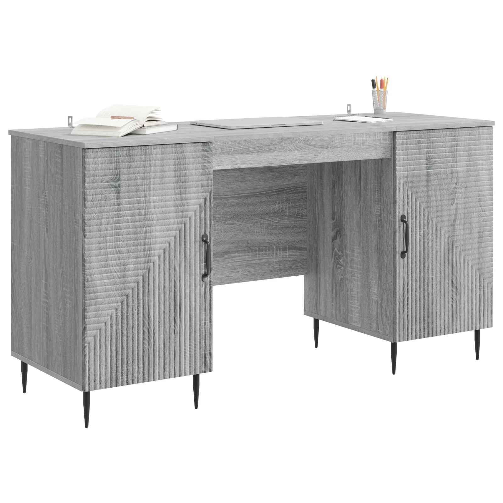 Bureau 142,5 x 50 x 75 cm sonoma gris bois d'ingénierie – modèle 5 – vue de détail