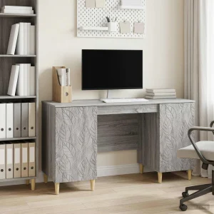Bureau 142,5 x 50 x 75 cm sonoma gris bois d'ingénierie – modèle 6 – vue d’ensemble