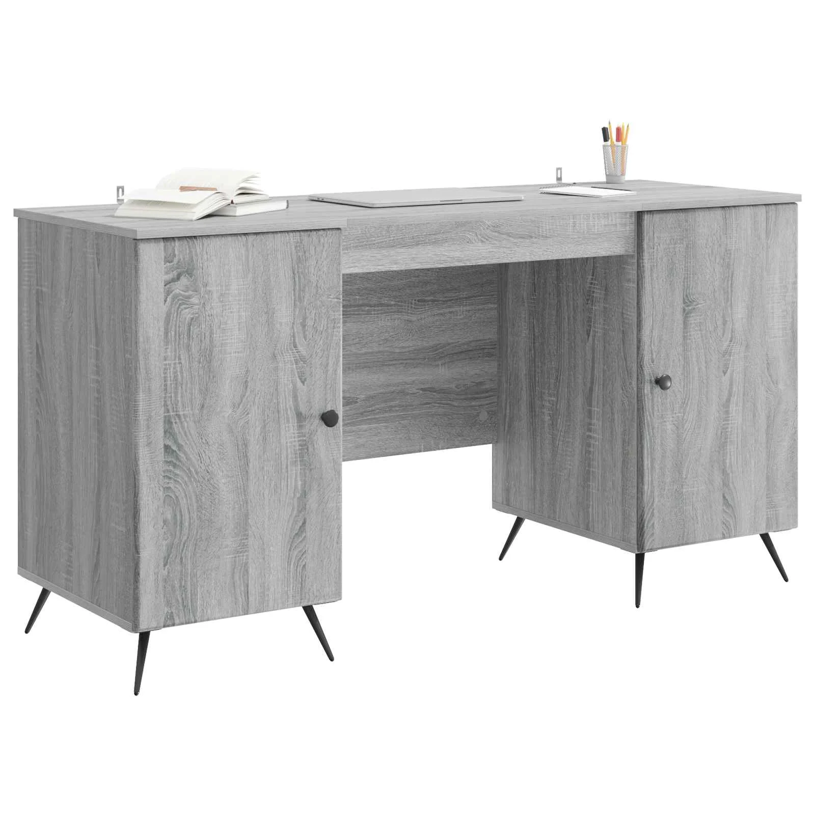 Bureau 142,5 x 50 x 75 cm sonoma gris bois d'ingénierie – modèle 8 – vue de détail