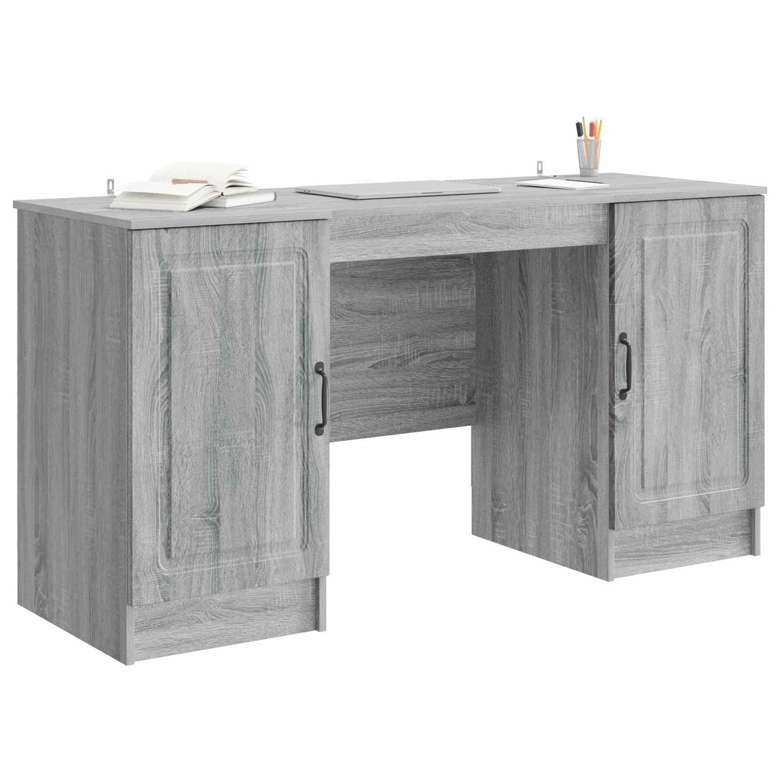 Bureau 142,5 x 50 x 75 cm sonoma gris bois d'ingénierie – modèle 9 – vue de détail
