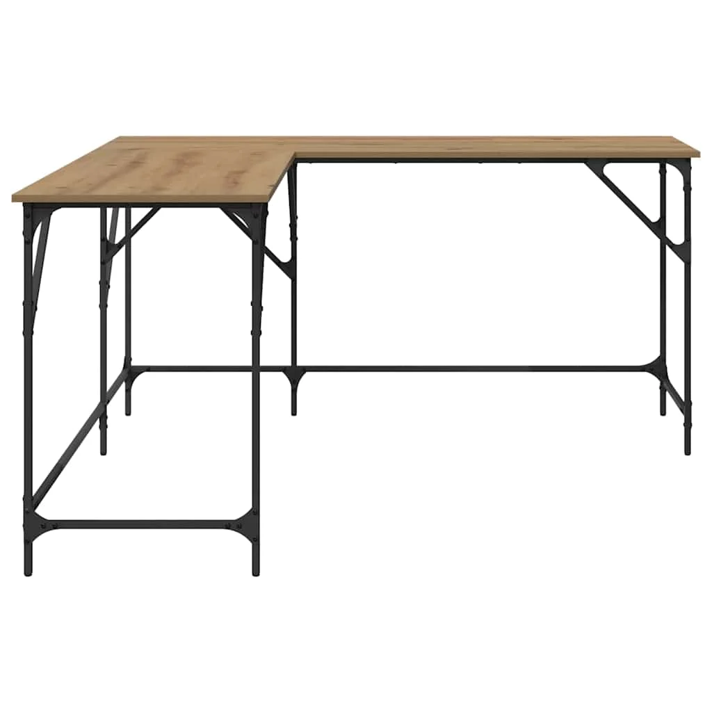 Bureau 149 x 149 x 75 cm chêne artisanal bois d'ingénierie – vue de dessus