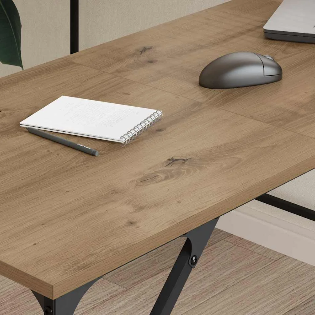 Bureau 149 x 149 x 75 cm chêne artisanal bois d'ingénierie – vue de détail