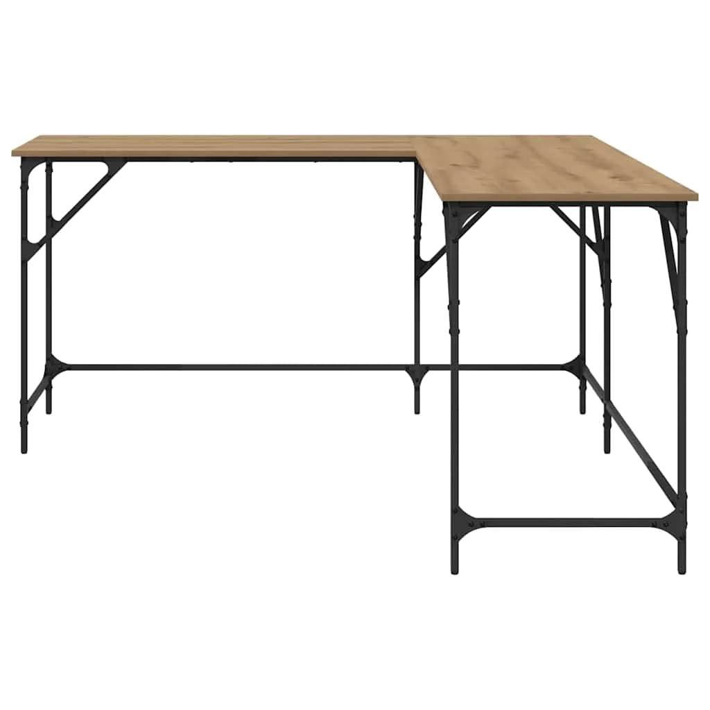 Bureau 149 x 149 x 75 cm chêne artisanal bois d'ingénierie – vue en situation