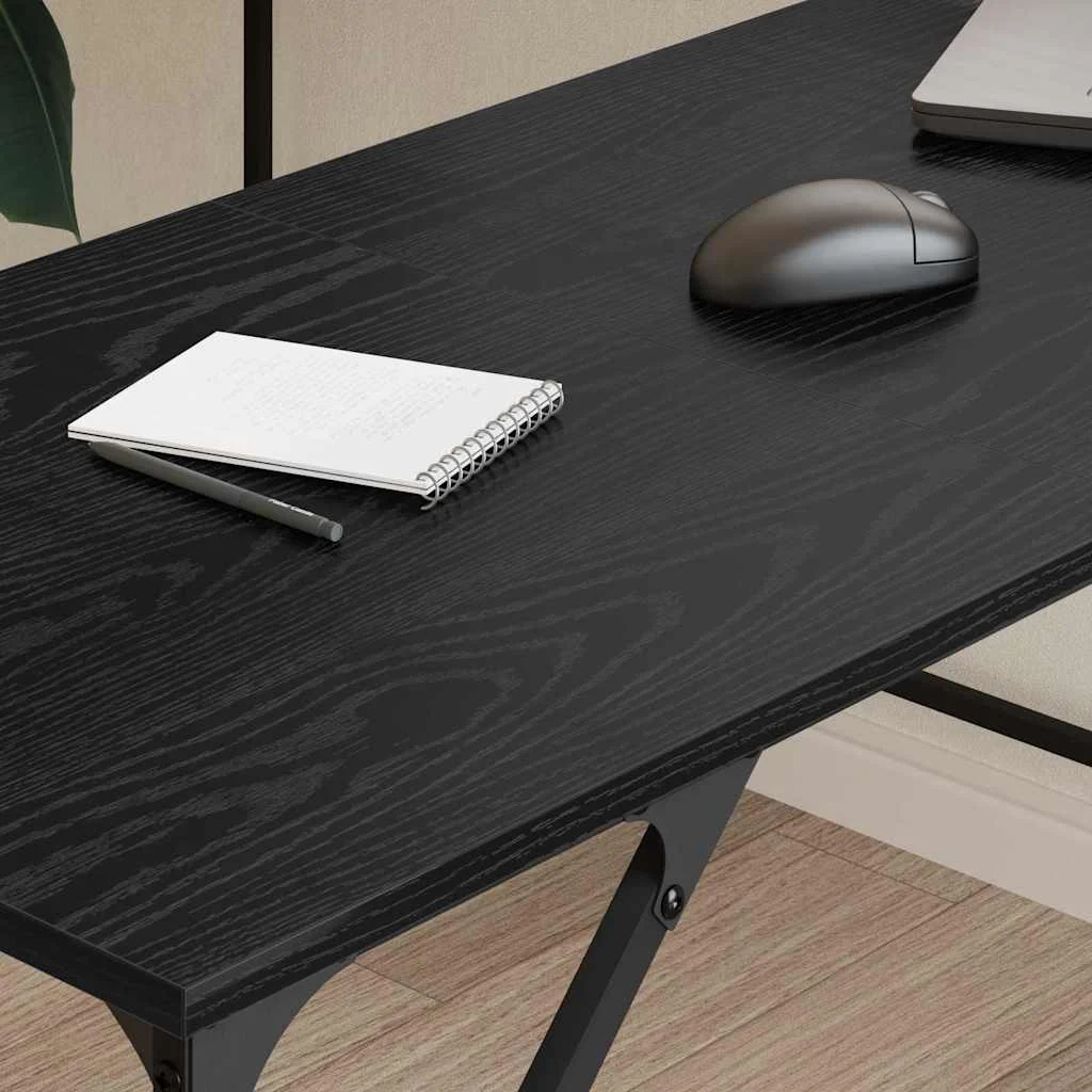 Bureau 149 x 149 x 75 cm chêne noir bois d'ingénierie – vue en situation