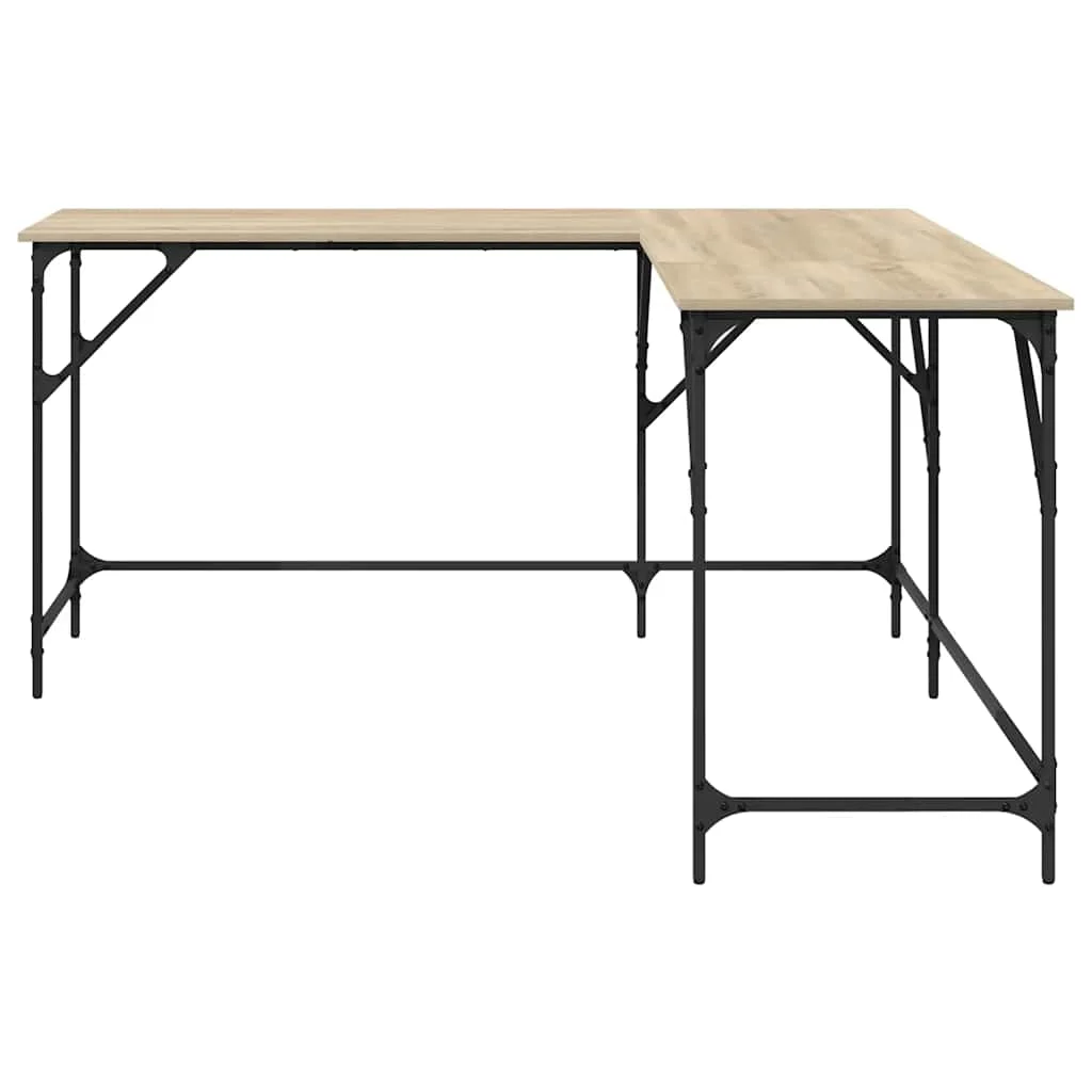 Bureau 149 x 149 x 75 cm chêne sonoma bois d'ingénierie – vue de dessus