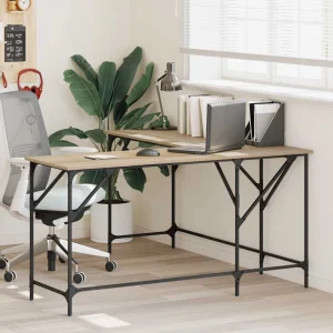 Bureau 149 x 149 x 75 cm chêne sonoma bois d'ingénierie – vue d’ensemble