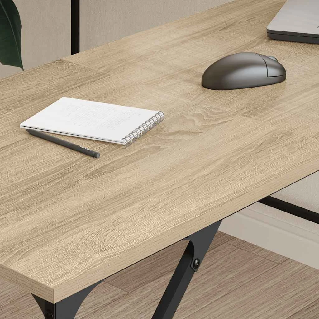 Bureau 149 x 149 x 75 cm chêne sonoma bois d'ingénierie – vue de détail