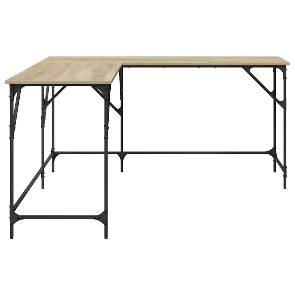 Bureau 149 x 149 x 75 cm chêne sonoma bois d'ingénierie – vue en situation
