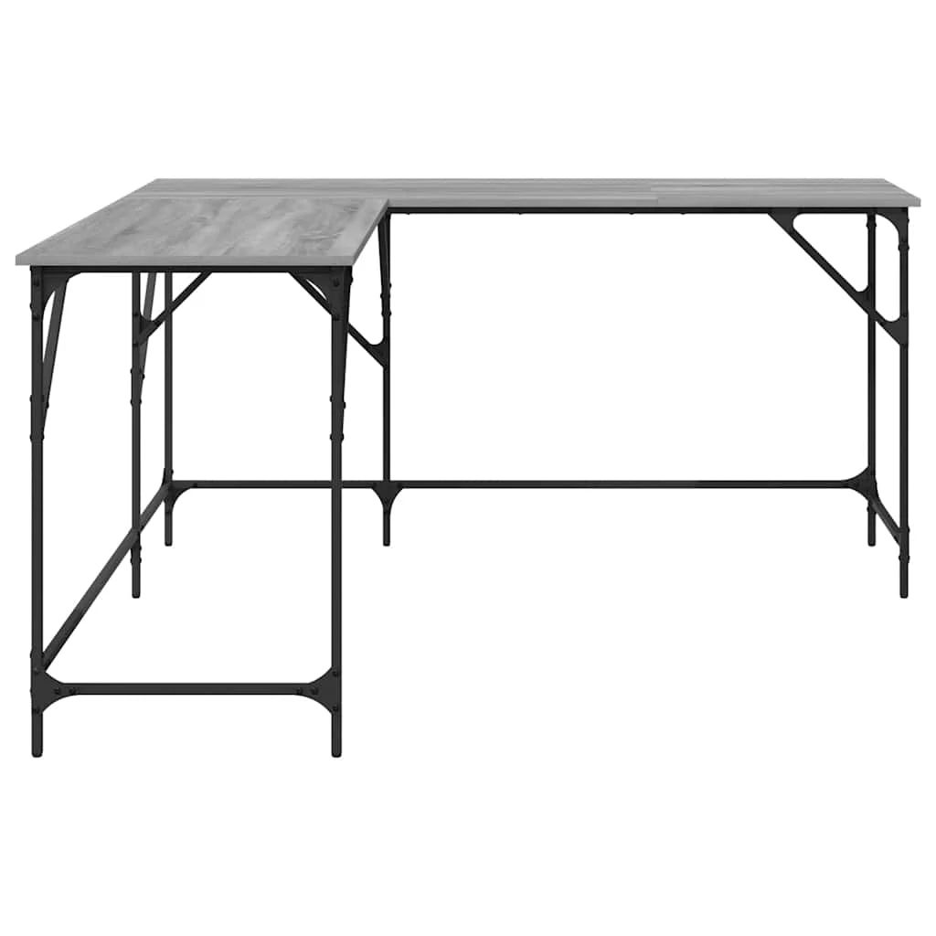 Bureau 149 x 149 x 75 cm sonoma gris bois d'ingénierie – vue de dos