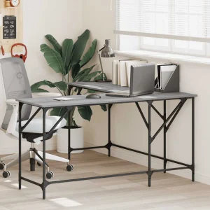 Bureau 149 x 149 x 75 cm sonoma gris bois d'ingénierie – vue d’ensemble