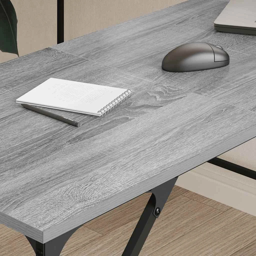 Bureau 149 x 149 x 75 cm sonoma gris bois d'ingénierie – vue de détail