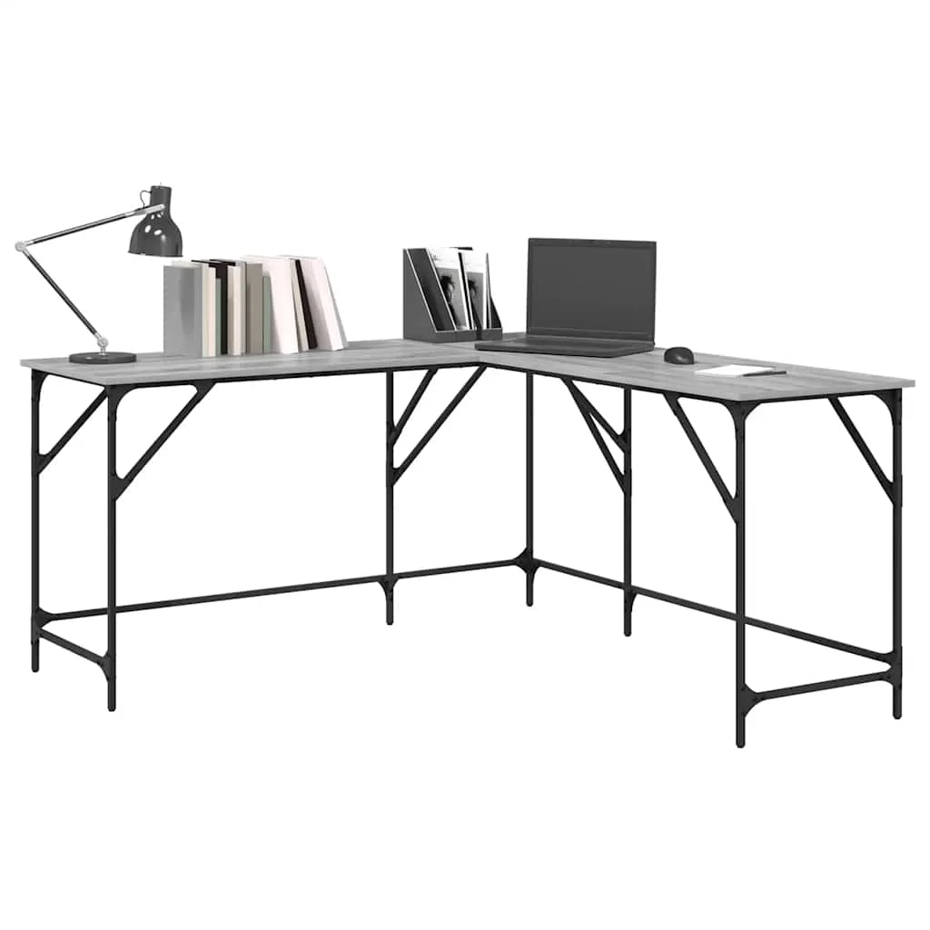 Bureau 149 x 149 x 75 cm sonoma gris bois d'ingénierie – vue en situation