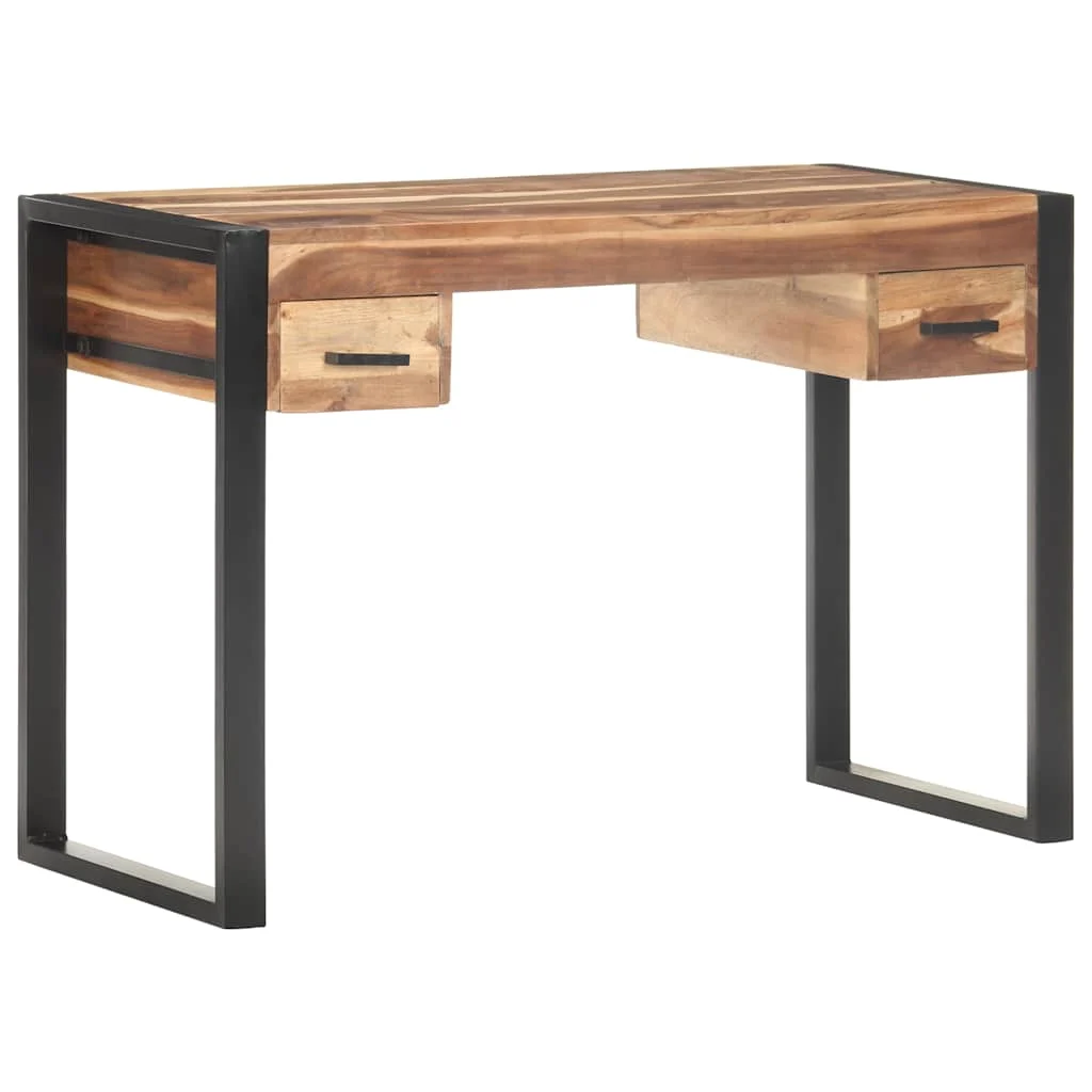 Bureau 150 x 50 x 76 cm brun bois massif – vue de dessus