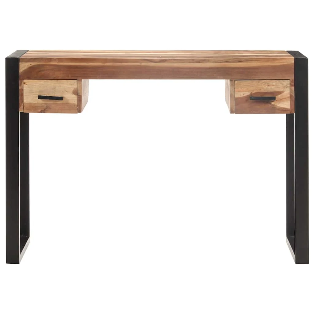 Bureau 150 x 50 x 76 cm brun bois massif – vue de détail