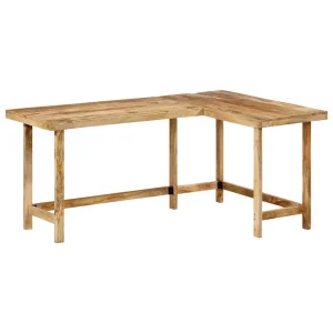 Bureau 165 x 110 x 75 cm brun bois massif de manguier – vue d’ensemble