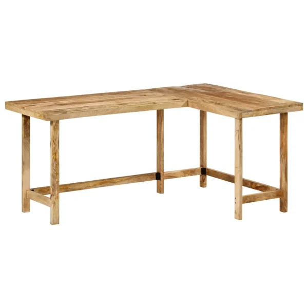 Bureau 165 x 110 x 75 cm brun bois massif de manguier – vue d’ensemble