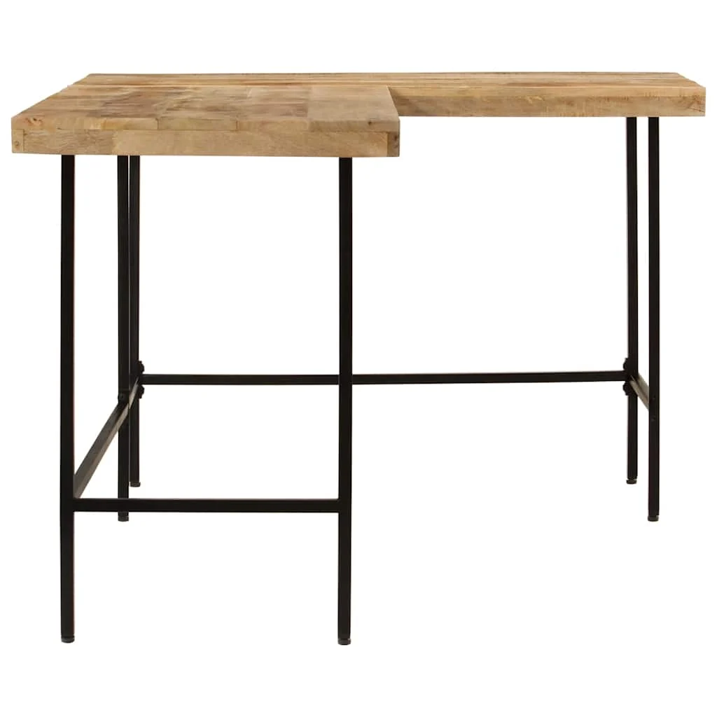 Bureau 165 x 110 x 77 cm brun bois massif de manguier – vue de dessus