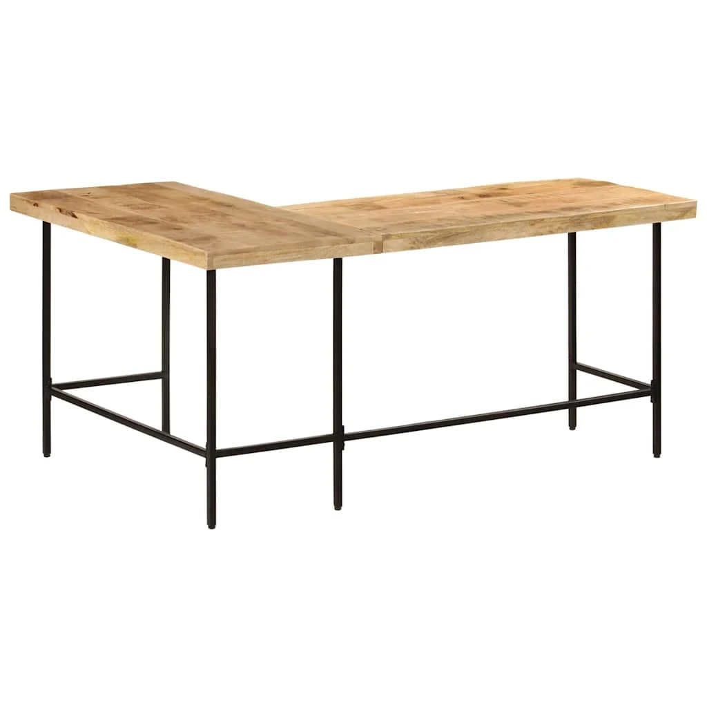 Bureau 165 x 110 x 77 cm brun bois massif de manguier – vue en situation
