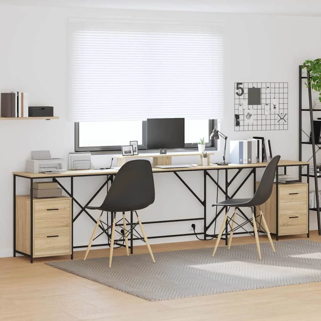 Bureau 182 x 101 x 87,5 cm chêne sonoma bois d'ingénierie – vue de dessus