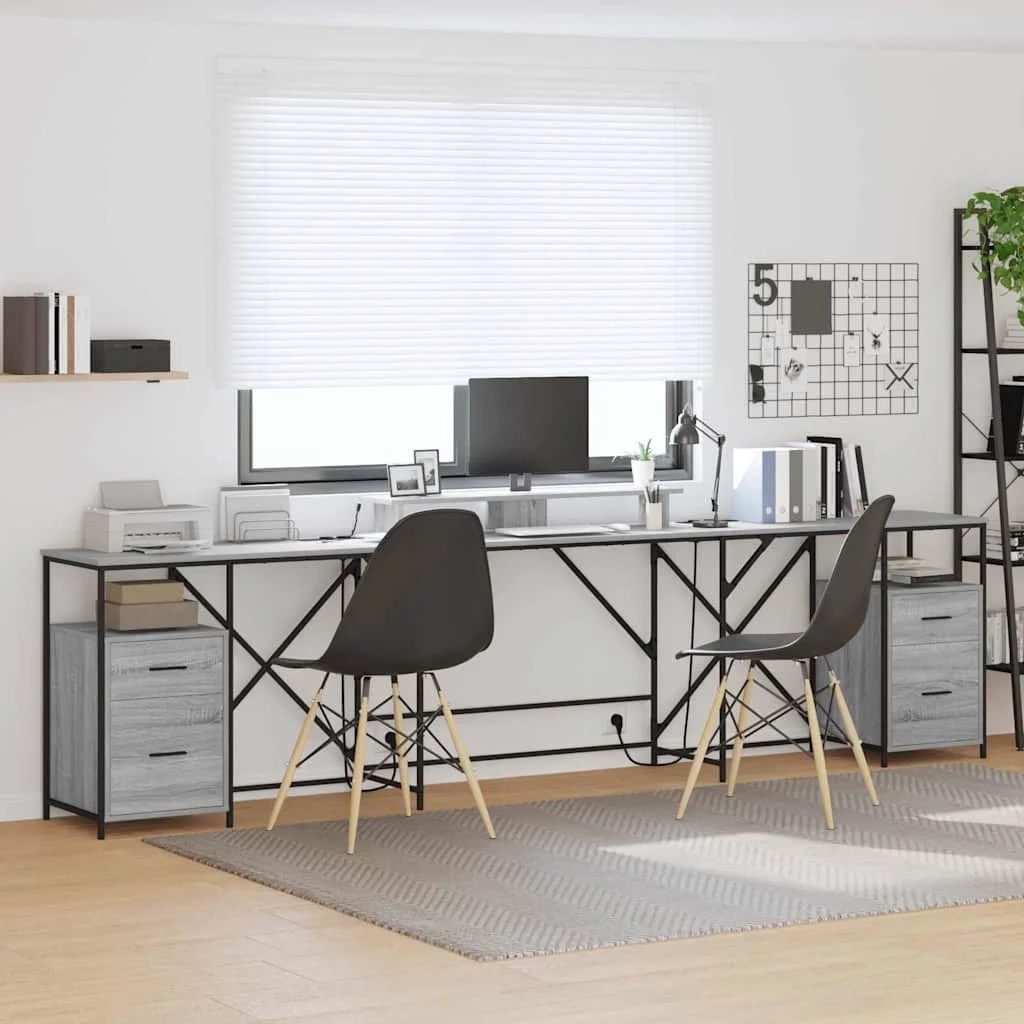 Bureau 182 x 101 x 87,5 cm sonoma gris bois d'ingénierie – vue de dessus