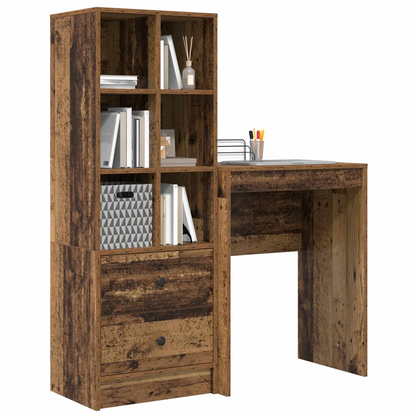 Bureau en 2 éléments 105,5 x 34 x 127 cm bois ancien – vue de détail
