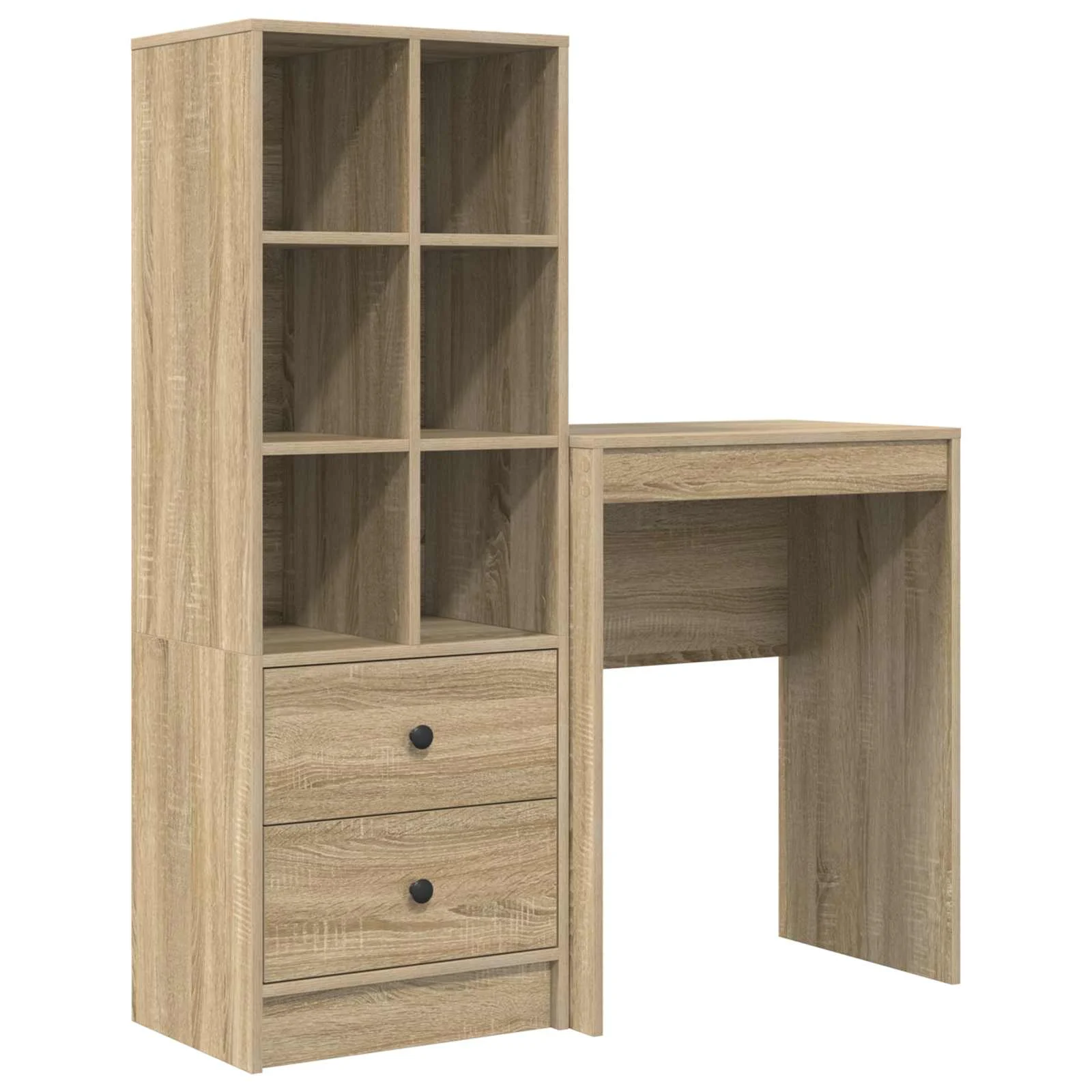 Bureau en 2 éléments 105,5 x 34 x 127 cm chêne sonoma – vue de côté