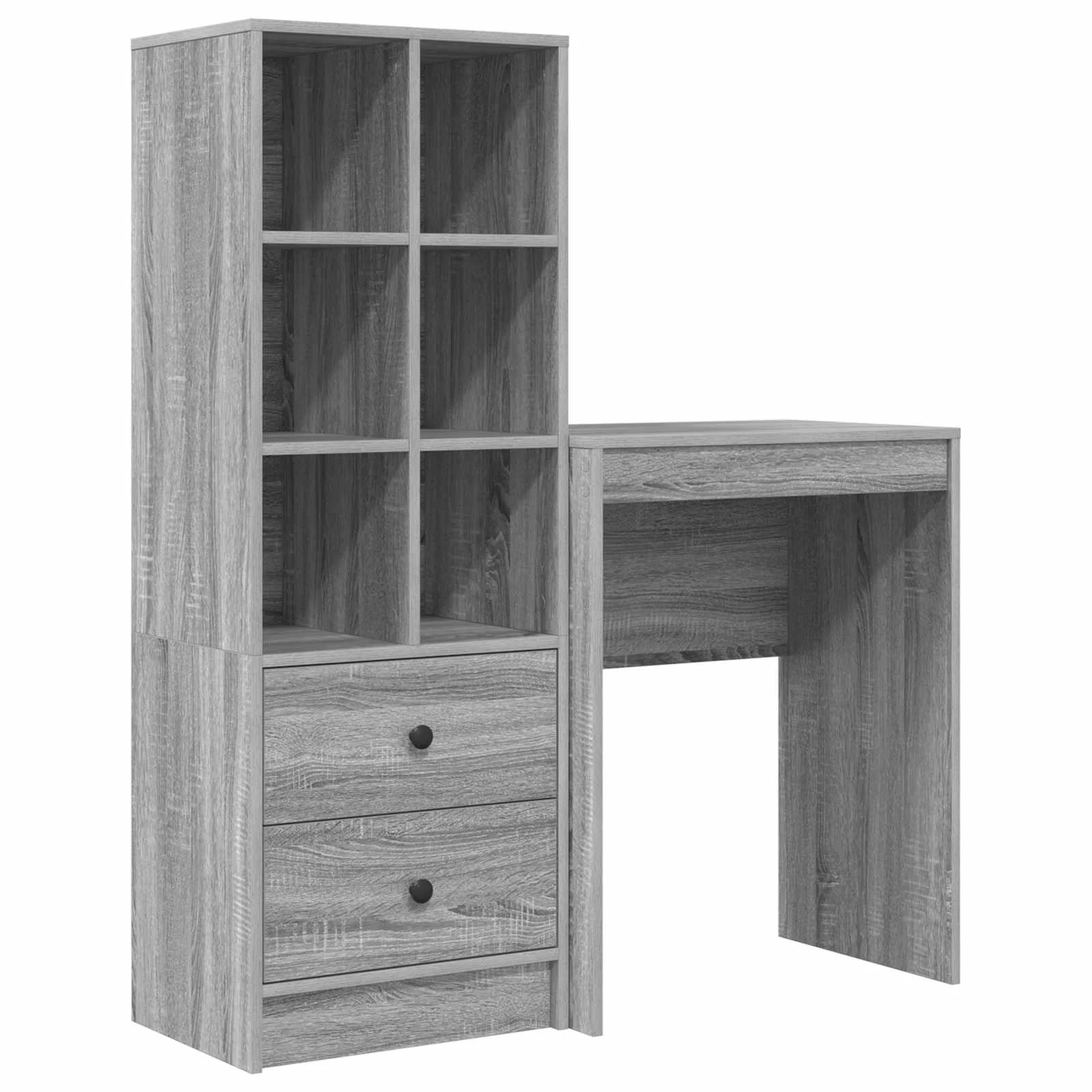 Bureau en 2 éléments 105,5 x 34 x 127 cm sonoma gris – vue de côté