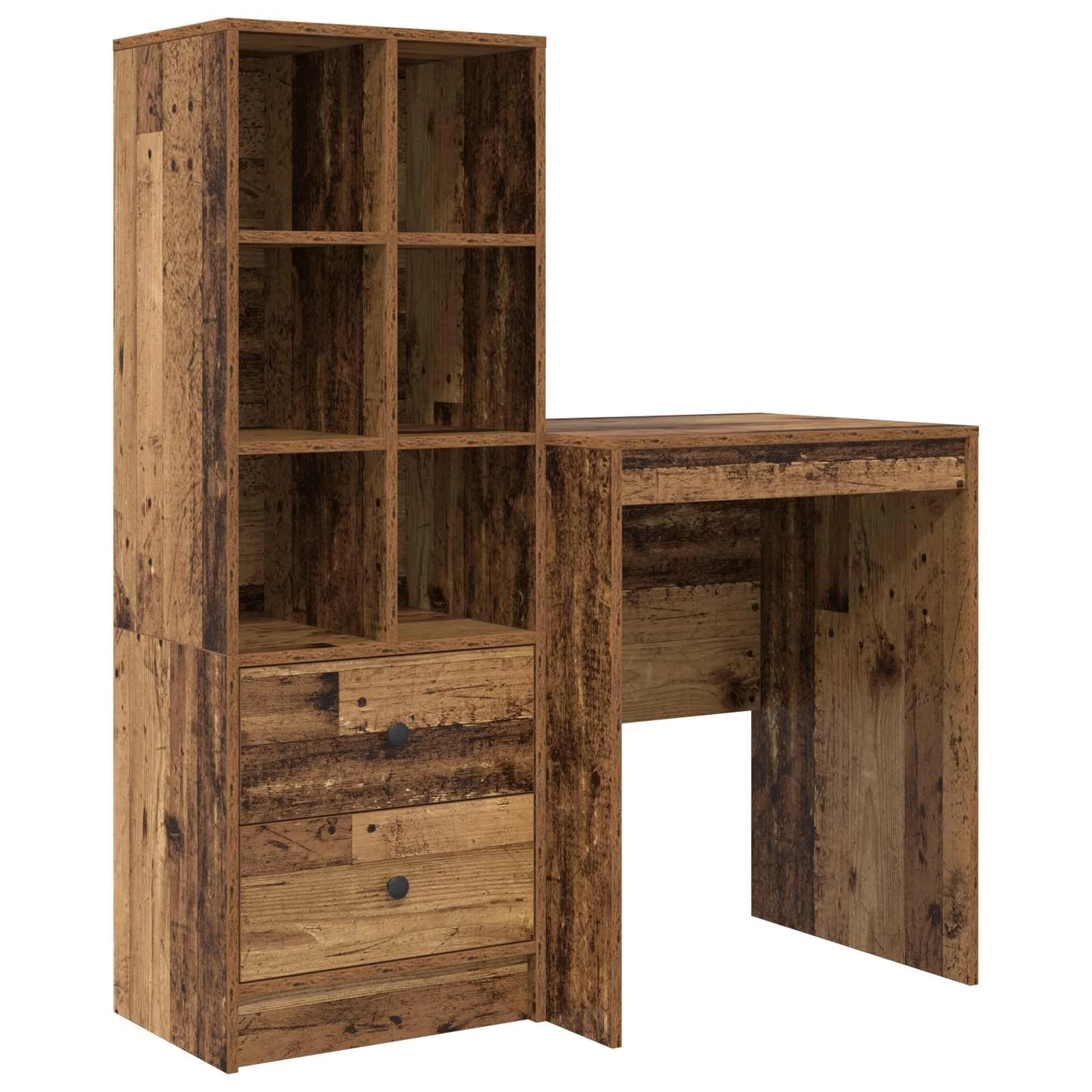 Bureau en 2 éléments 105,5 x 50 x 127 cm bois ancien – vue de côté