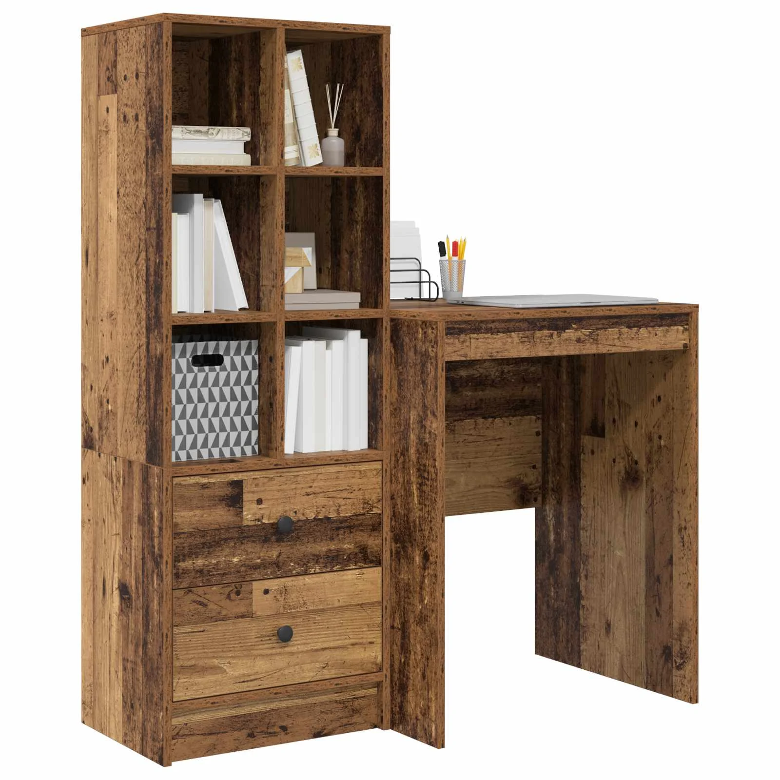 Bureau en 2 éléments 105,5 x 50 x 127 cm bois ancien – vue de détail