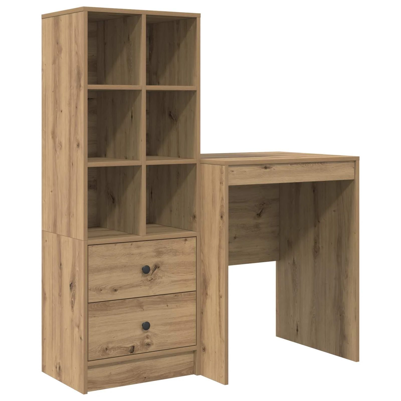 Bureau en 2 éléments 105,5 x 50 x 127 cm chêne artisanal – vue de côté
