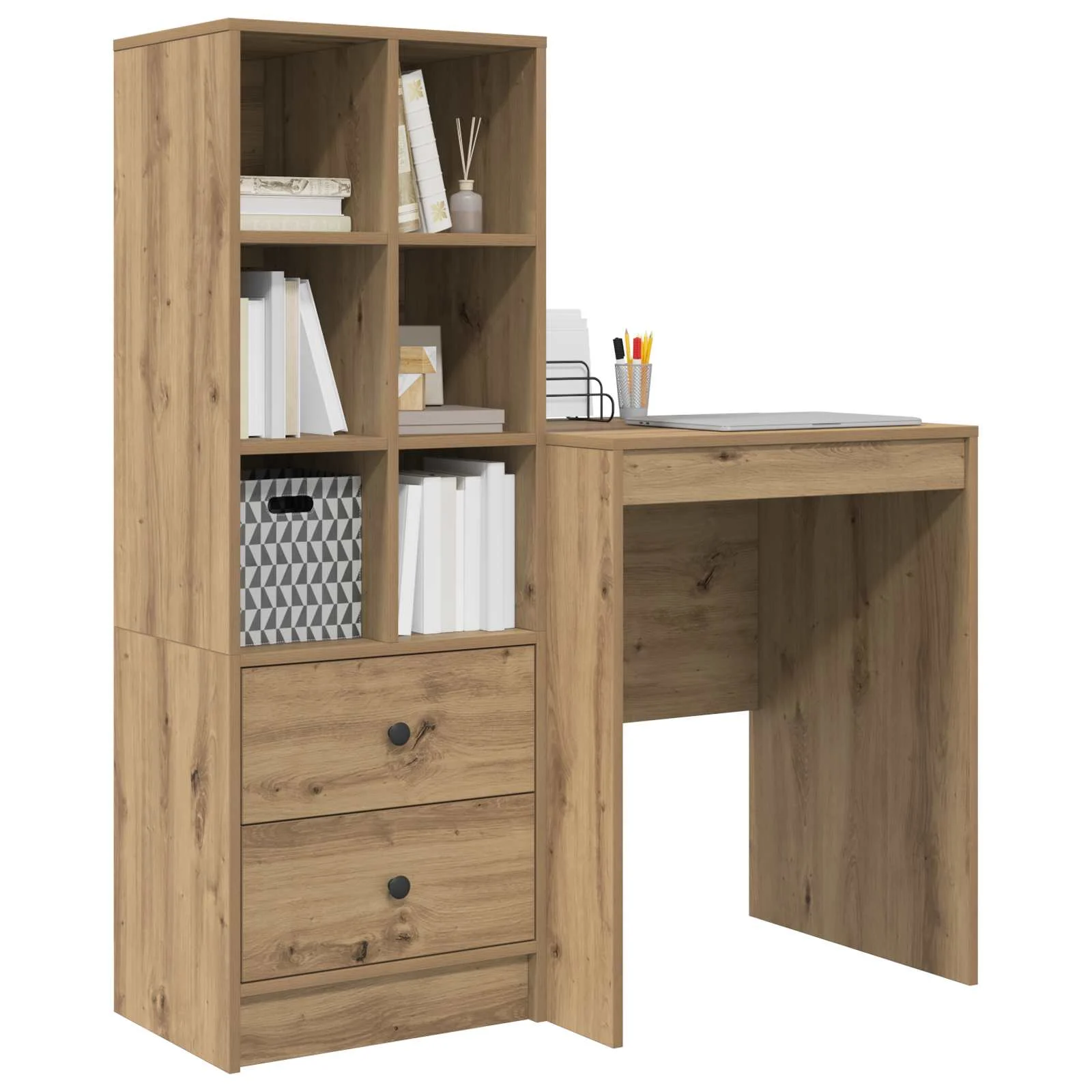 Bureau en 2 éléments 105,5 x 50 x 127 cm chêne artisanal – vue de détail