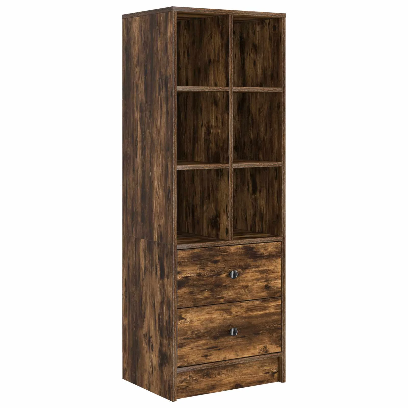 Bureau en 2 éléments 105,5 x 50 x 127 cm chêne fumé – vue de dos