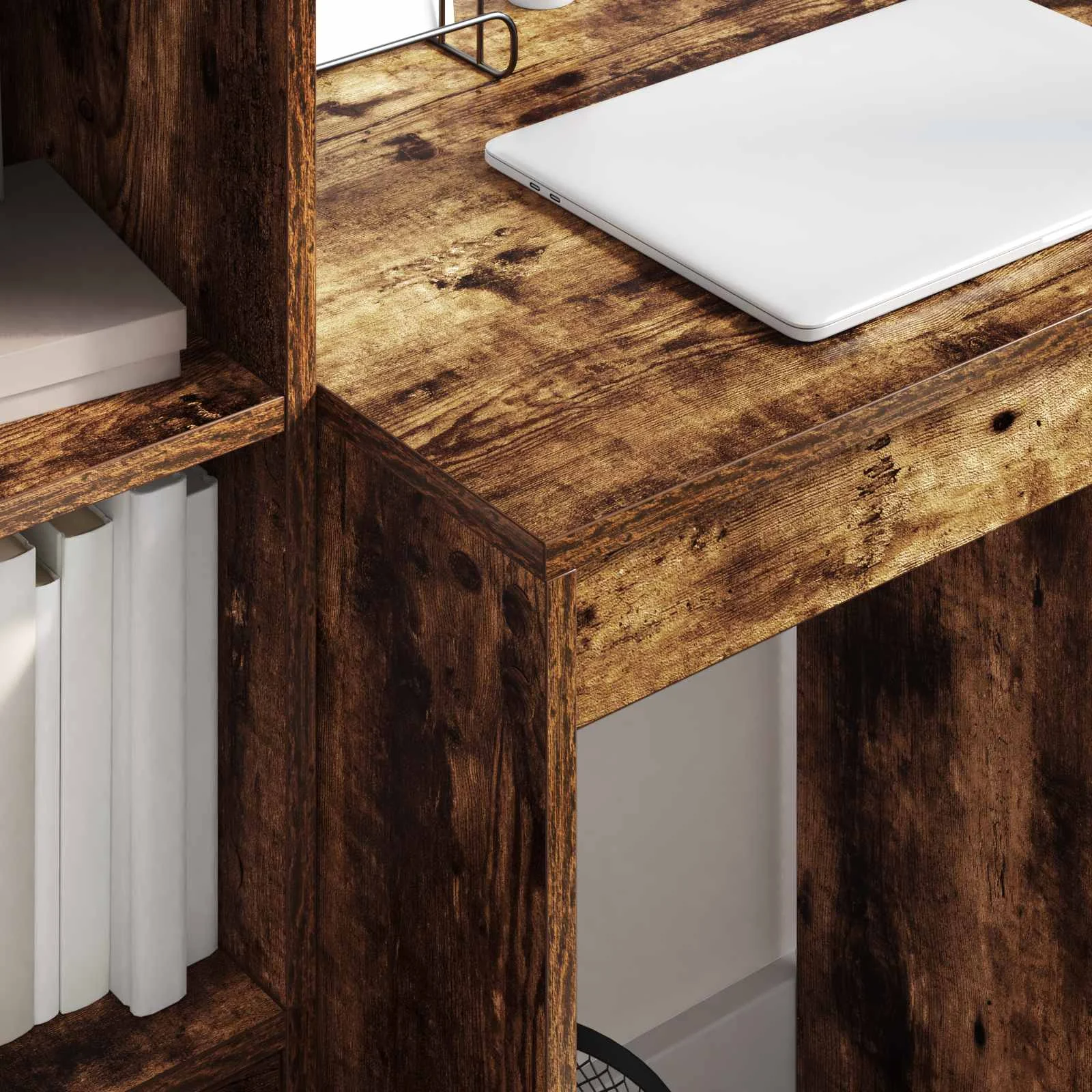 Bureau en 2 éléments 105,5 x 50 x 127 cm chêne fumé – vue en situation