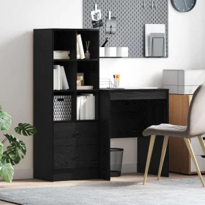 Bureau en 2 éléments 105,5 x 50 x 127 cm chêne noir – vue d’ensemble
