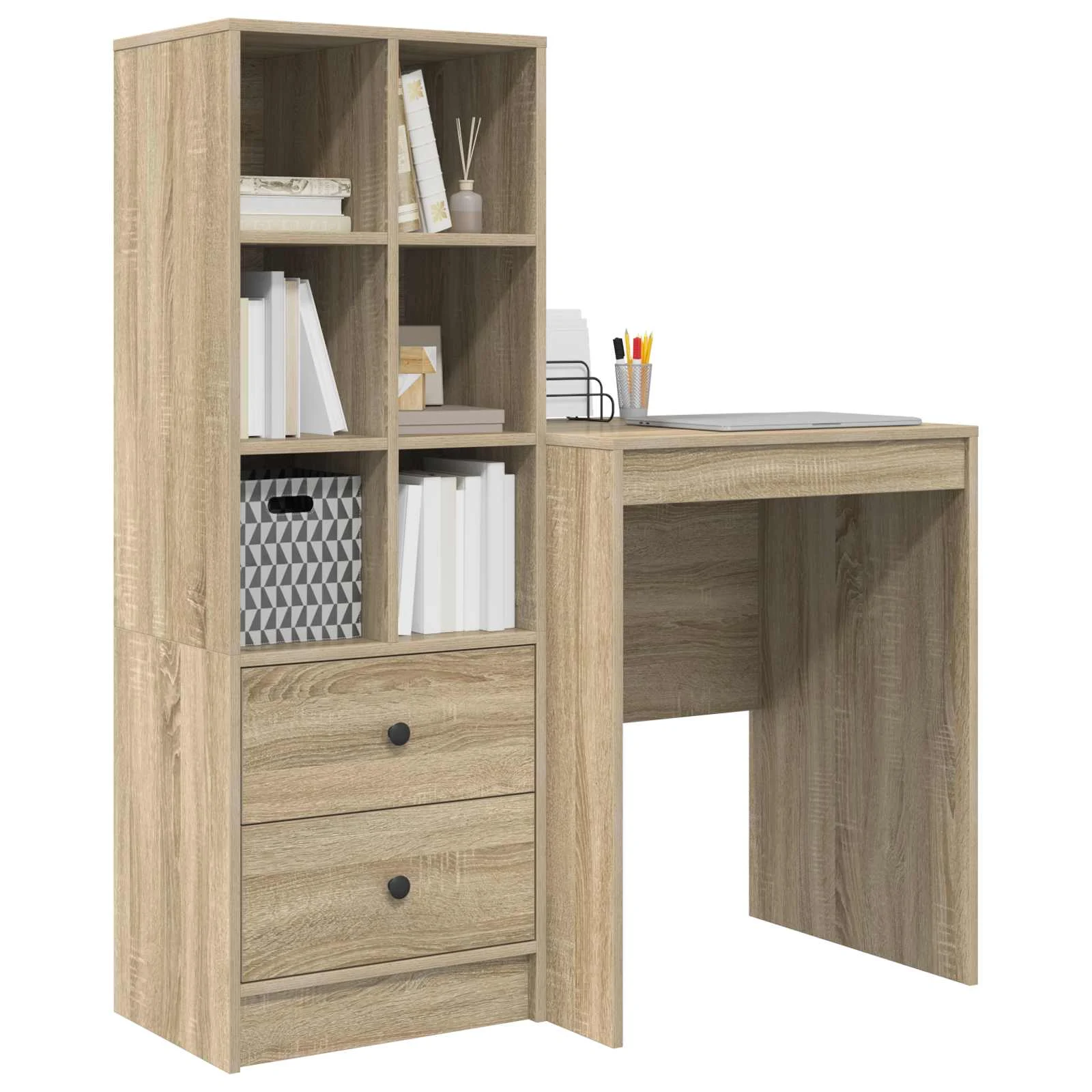 Bureau en 2 éléments 105,5 x 50 x 127 cm chêne sonoma – vue de détail