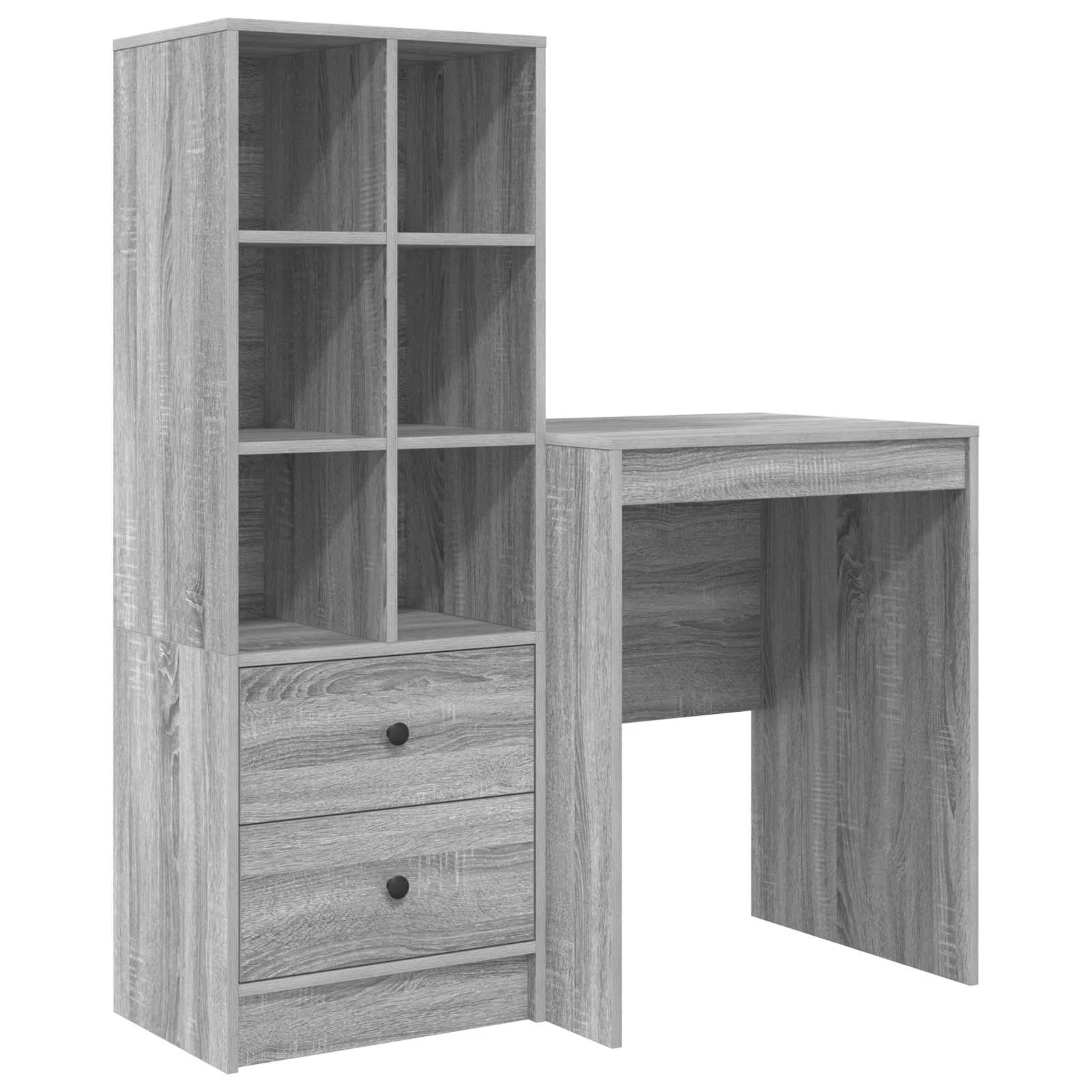 Bureau en 2 éléments 105,5 x 50 x 127 cm sonoma gris – vue de côté