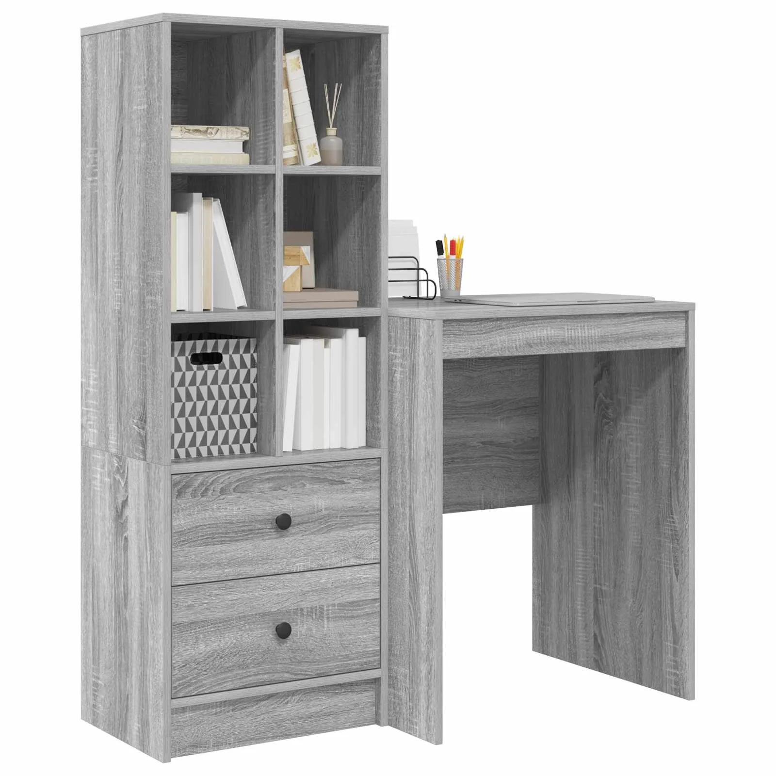Bureau en 2 éléments 105,5 x 50 x 127 cm sonoma gris – vue de détail