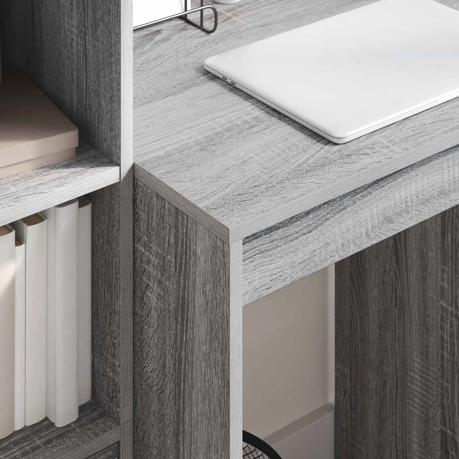 Bureau en 2 éléments 105,5 x 50 x 127 cm sonoma gris – vue en situation