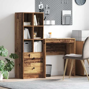Bureau en 2 éléments 115,5 x 40 x 127 cm bois ancien – vue d’ensemble