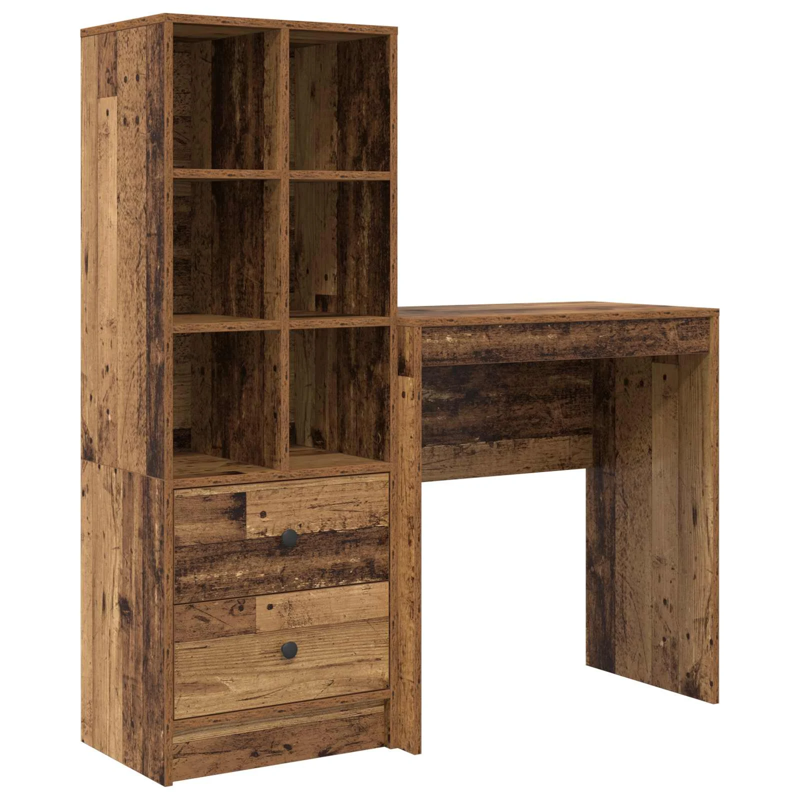 Bureau en 2 éléments 115,5 x 40 x 127 cm bois ancien – vue de côté